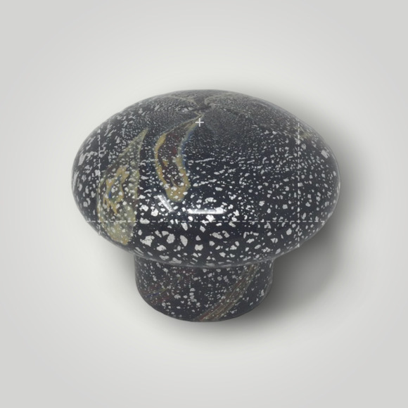 Vtg Rare Mushroom 1920-30 Murano Glass Silver Leaf Hand Blown Small Paperweight - Picture 3 of 6